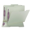 File Folders | Smead 14982 2 in. Expansion 2/5-Cut Two SafeSHIELD Coated Fasteners Letter Size Recycled Pressboard Folders - Gray-Green (25/Box) image number 1