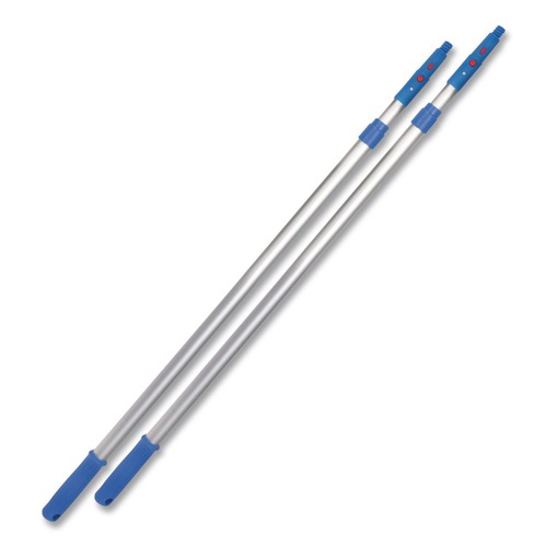 Cleaning Tools | Gritt Commercial GRI1066F3PK 3.5 ft. to 6 ft. Telescopic Aluminum Extension Pole with Click/Lock Adapter Cone - Blue/Silver (3/Pack) image number 0