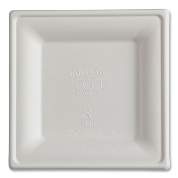 Eco-Products EP-P021NFA 6 x 6 Vanguard Renewable and Compostable Sugarcane Plates - White (500/Carton)