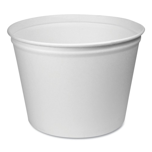 Dart 3T1-02050 53 oz Unwaxed Double Wrapped Paper Bucket - White (50/Pack) image number 0