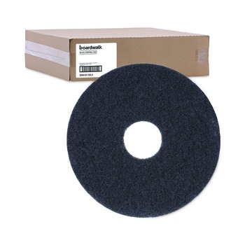 Boardwalk 13 in. Diameter Stripping Floor Pads - Black (5/Carton)
