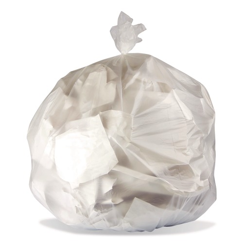 Trash Bags | Boardwalk Z4824LNKR01 High-Density Waste Can Liners 10 gal 8 mic 24 x 24 Natural (1000/Carton) image number 0