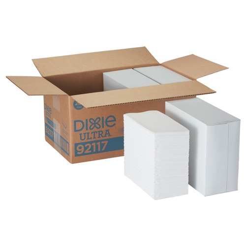 Office Jansan | Dixie Ultra 92117 2-Ply 1/8-Fold 17 in. x 17 in. Linen-Replacement Dinner Napkins - White (400/Carton) image number 0