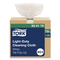 Cleaning Cloths | Tork 500176 1-Ply 8.3 in. x 16.1 in. Light Duty Cleaning Cloth Pop Up Box - White (10/Carton) image number 1