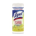 Cleaning & Disinfecting Wipes | LYSOL Brand 19200-81145 7 in. x 7.25 in. 1-Ply Disinfecting Wipes - Lemon and Lime Blossom, White (35 Wipes/Canister, 12 Canisters/Carton) image number 1