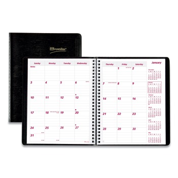 Brownline 14-Month: Dec 2025 to Jan 2027 8.88 in. x 7.13 in. Essential Collection Ruled Monthly Planner - Black Cover