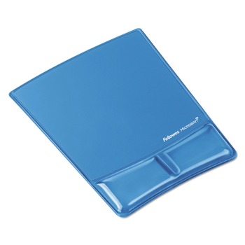 Fellowes Mfg Co. 8.25 in. x 9.87 in. Gel Wrist Support with Attached Mouse Pad - Blue