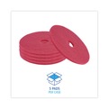 Just Launched | Boardwalk BWK4019RED 19 in. Diameter Buffing Floor Pads - Red (5/Carton) image number 3