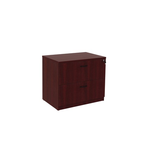 Office Jansan | Alera ALEVA513622MY Valencia Series 34 in. x 22.75 in. x 29.5 in. Legal/Letter-Size 2-Drawer Lateral File - Mahogany image number 0