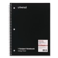 Office Jansan | Universal UNV66600 11 in. x 8.5 in. 1-Subject Medium/College Rule Wirebound Notebook - Black Cover image number 0