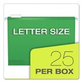 Office Jansan | Pendaflex 04152X2 BGR 2 in. Extra Capacity 1/5-Cut Tabs Reinforced Hanging Letter File Folders with Box Bottom - Bright Green (25/Box) image number 5