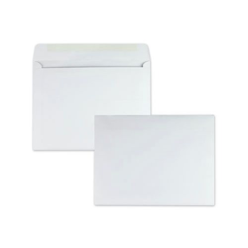 Office Jansan | Quality Park QUA37613 10 in. x 13 in. #13 1/2, Cheese Blade Flap, Gummed Closure, Open-Side Booklet Envelope - White (100/Box) image number 0