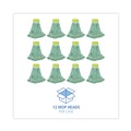 Mops | Boardwalk BWK1200LCT EcoMop Recycled Fiber Looped-End Mop Heads - Large, Green (12/Carton) image number 3
