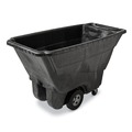 Trash Cans | Rubbermaid Commercial FG9T1400BLA 850 lbs. Capacity Rectangular Structural Foam Tilt Truck - Black image number 2