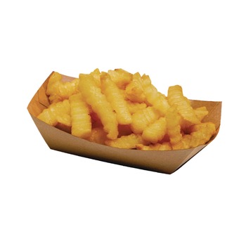 Bagcraft 1 lb Capacity ToGo EcoCraft Paper Food Tray - Natural (1000/Carton)