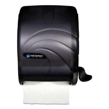 San Jamar 12.5 in. x 8.5 in. x 12.75 in. Oceans Element Lever Roll Towel Dispenser - Black Pearl