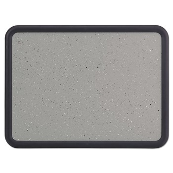 Quartet 48 x 36 Contour Granite Board - Granite Gray Surface/Black Plastic Frame