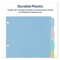 Office Jansan | Avery 16170 Write and Erase Big Tab 11 in. x 8.5 in. 5-Tab 3-Hole Punched Durable Plastic Dividers - Assorted (1-Set) image number 8