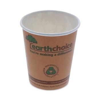 Pactiv Corp. DPHC8EC EarthChoice 8 oz. Compostable Paper Hot Cups - Orange (1000/Carton)