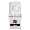 Cleaning & Janitorial Supplies | Rubbermaid Commercial HYGEN 2135007 7.92 in. x 7.75 in. x 7.44 in. Disposable Microfiber Charging Bucket - White (4/Carton) image number 3