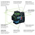 Laser Levels | Factory Reconditioned Bosch GLL330-42CGL-RT 12V MAX 360 Degrees Connected Green-Beam 3-Plane Leveling and Alignment Laser Kit (2 Ah) image number 4