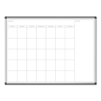 U Brands PINIT 47 x 35 Magnetic Dry Erase Undated One Month Calendar - White