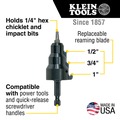 Drill Attachments and Adaptors | Klein Tools 85091 Power Conduit Reamer Drill Head for 1/2 in., 3/4 in., 1 in. Conduit image number 2