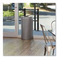 Trash & Waste Bins | Rubbermaid Commercial FGSH12EPLSM 12 gal. Designer Line Silhouettes Steel Waste Receptacle - Silver Metallic image number 3