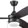 Ceiling Fans | Honeywell 51858-45 48 in. Pull Chain Ceiling Fan with Color Changing LED Light - Matte Black image number 3