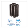 Trash Bags | Boardwalk H8046HKKR01 Low-Density 45 Gallon 0.6 mil 40 in. x 46 in. Waste Can Liners - Black (25 Bags/Roll, 4 Rolls/Carton) image number 2