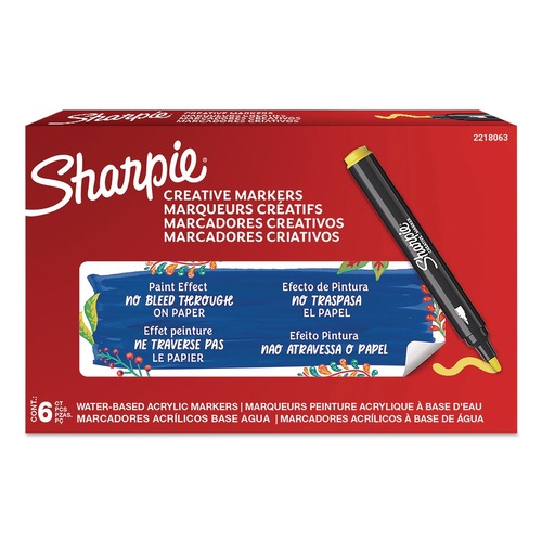 Office & Office Supplies | Sharpie 2218063 Bullet Tip Creative Markers - Yellow (6/Pack) image number 0