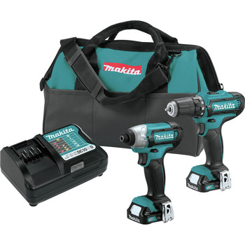 Factory Reconditioned Makita CXT 12V max Cordless Lithium-Ion 1/4 in. Impact Driver and 3/8 in. Drill Driver Combo Kit
