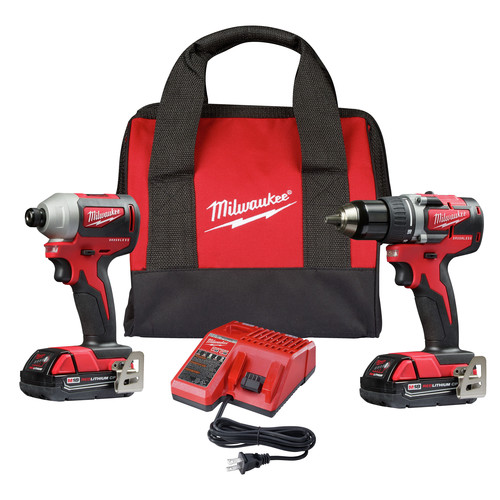 Milwaukee 2892 22ct M18 Lithium Ion Compact Brushless 1 2 In Cordless Drill Driver 1 4 In Cordless Impact Driver Combo Kit 2 Ah Cpo Outlets