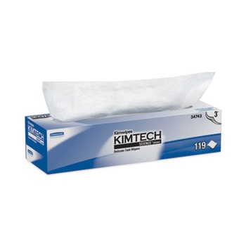 Kimtech KCC 34743 Kimwipes 11-4/5 in. x 11-4/5 in. 3-Ply Delicate Task Wipers (15 Boxes/Carton, 119 Sheets/Box)