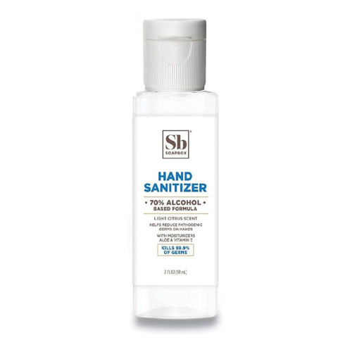 Hand Sanitizers | Soapbox 77172 2 oz. 70% Alcohol Citrus Scented Gel Hand Sanitizer (24/Carton) image number 0