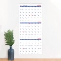 Calendars & Planners | Brownline C171128 12.25 in. x 27 in. Dec 2024-Jan 2026 Three-Month Wall Calendar - White/Blue Sheets image number 3