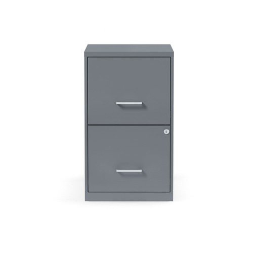 Office Filing Cabinets & Shelves | Alera 2806760 14 in. x 18 in. x 24.1 in. Soho 2-Drawer Vertical Letter File Cabinet - Charcoal image number 0