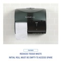 Paper Towels and Napkins | Boardwalk WP98053 Boardwalk Xtra 11.13 in. x 7.38 in. x 8.88 in. 2-Roll Controlled Bath Tissue Dispenser - Translucent Black (1/Carton) image number 9
