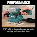 Sheet Sanders | Makita XOB03Z 18V LXT Brushless AWS Lithium-Ion 1/3 in. Cordless Sheet Finishing Sander (Tool Only) image number 6