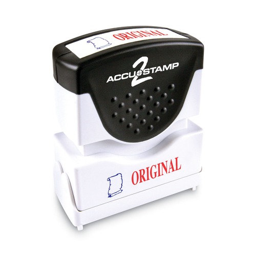 Bulk Savings Pricing 2 | ACCUSTAMP2 035540 1.63 in. x 0.5 in. ORIGINAL Pre-Inked Shutter Stamp - Red/Blue image number 0