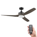 Ceiling Fans | Honeywell 51853-45 52 in. Remote Control Indoor Outdoor Ceiling Fan with Color Changing LED Light - Charcoal Brown/Black image number 0