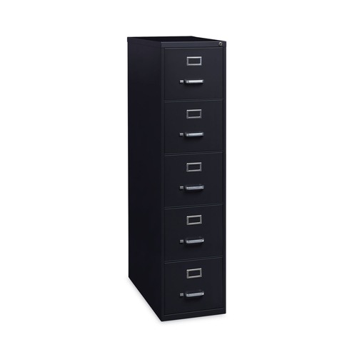 Office Filing Cabinets & Shelves | Alera 26133 15 in. x 26.5 in. x 61.37 in. Letter-Size 5-Drawer Economy Vertical File - Black image number 0