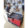 Office Jansan | Rubbermaid Commercial FG453388BLA TradeMaster 750 lbs. Capacity 26.25 in. x 49 in. x 38 in. 1-Shelf Cart - Black image number 5