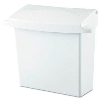 Rubbermaid Commercial Plastic Sanitary Napkin Receptacle with Rigid Liner - White