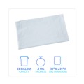 Office Jansan | Boardwalk H6639TWK 33 in. x 39 in. 33 gal. 0.9 mil Linear Low Density Industrial Can Liners - White (100/Carton) image number 5
