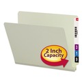 File Folders | Smead 26210 2 in. Expansion Extra-Heavy Recycled Pressboard End Tab Folders - Letter Size/Gray-Green (25/Box) image number 2