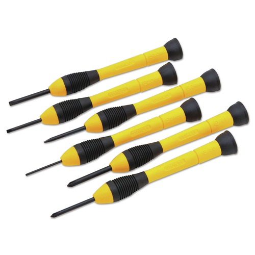 Screwdrivers | Stanley 66-052 6-Piece Precision Screwdriver Set - Black/Yellow (1-Set) image number 0