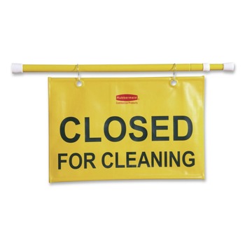 Rubbermaid Commercial 50 in. x 1 in. x 13 in. Site Safety Hanging Sign - Yellow