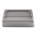 Trash & Waste Bins | Rubbermaid Commercial FG267360GRAY Slim Jim 11.38 in. x 20.5 in. x 5 in. Swing Lid - Gray image number 1