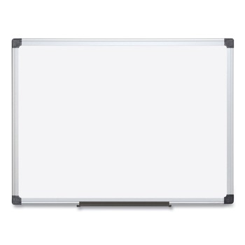 MasterVision 18 in. x 24 in. Value Lacquered Steel Magnetic Dry Erase Board - White Surface, Silver Aluminum Frame
